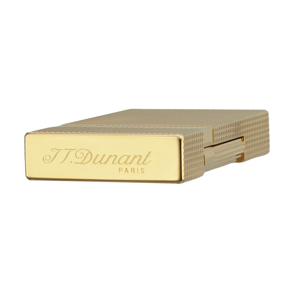 Classic Ligne 2 Lighter – Iconic “Ping” Sound, Diamond Head Brass Lighter, Adjustable Soft Flame, Luxury Gift for Men Dad Boyfriend (Gold1)