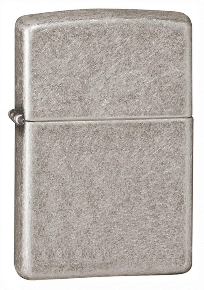 Zippo Antique Silver Plate Pocket Lighter - Windproof & Refillable Flip-Top Metal Lighter - Everyday Use Pocket Lighters - Luxury Lighters Made in USA