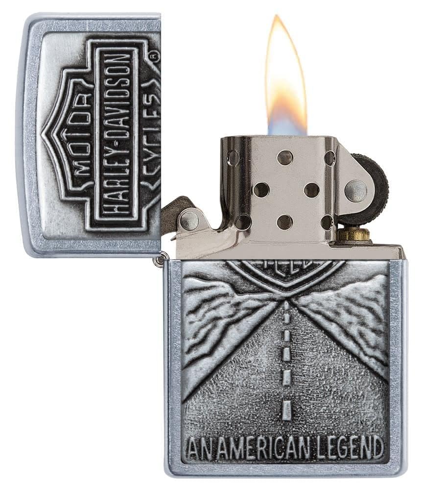 Personalized Zippo Harleey-Daviddson Windproof Oil Lighter Engraving - Christmas, Halloween & Valentines Day Gift (Silver Eng)